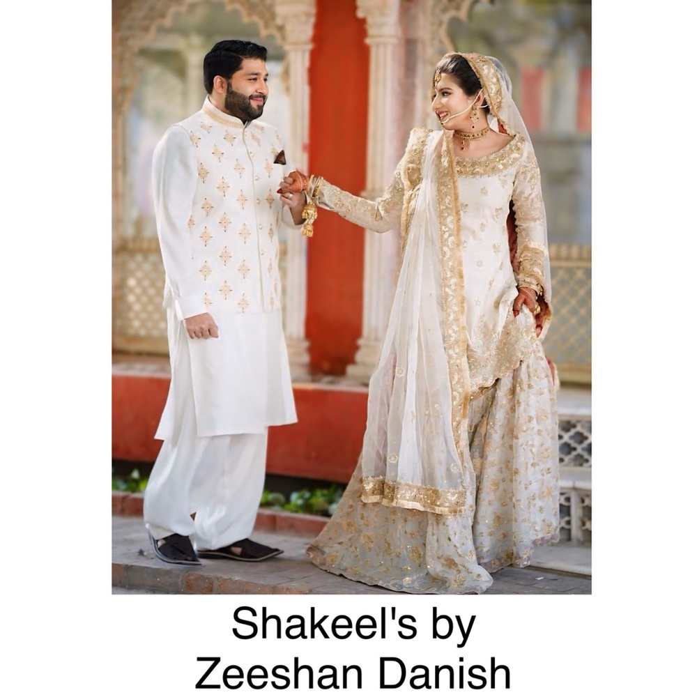 Shakeel’s by Zeeshan Danish Nikkah Bridal Dress White